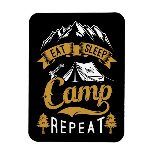Happy Camper Eat Sleep Camp Herhalen Magneet (Verticaal)