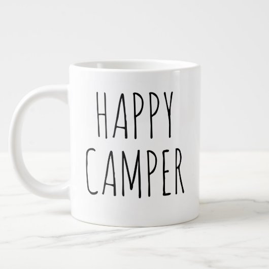 "Happy Camper" Eenvoudige moderne boerderij Grote Koffiekop (Links)