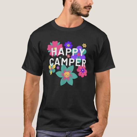 Happy Camper Floral Layering Flowers Camping Tee f T-shirt (Voorkant)