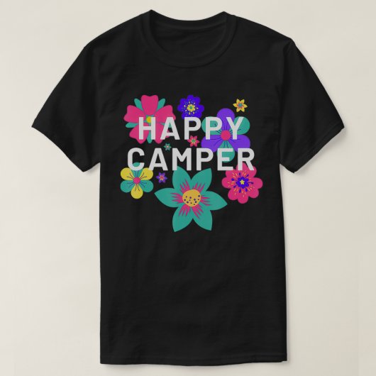 Happy Camper Floral Layering Flowers Camping Tee f T-shirt (Design voorkant)