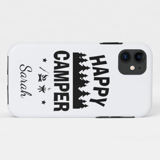 Happy Camper Fun Camping Quote Case-Mate iPhone Case (Achterkant (horizontaal))