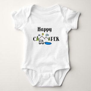 Happy Camper Fun Natuur Green Digital Art Romper