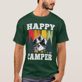 Happy Camper Funny Camping Cool Hiking Graphic T-shirt