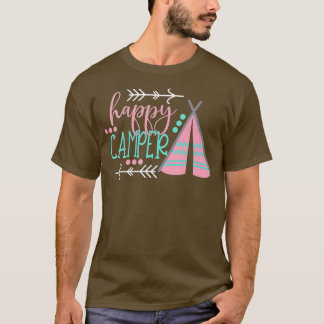 Happy Camper Funny Camping Gift for Kids Funny Boy T-shirt