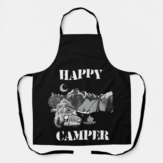 Happy Camper Funny Camping Schort (Voorkant)