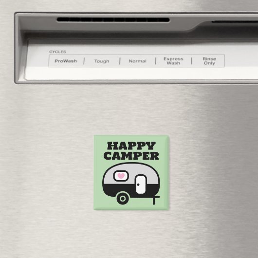 Happy Camper funny magnet for RV trailer home (Insitu (Vaatwasser))