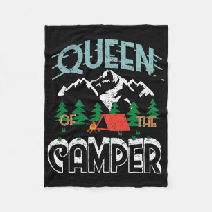 Happy Camper Funny Queen van de Camper Fleece Deken