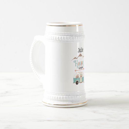 Happy Camper gepersonaliseerd Bierpul (Voorkant links)