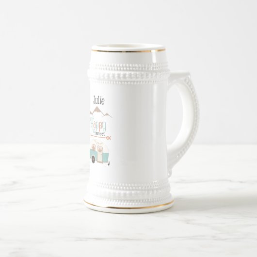 Happy Camper gepersonaliseerd Bierpul (Voorkant rechts)