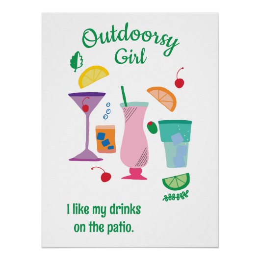 Happy Camper Glampers Cocktails Perfect Poster (Voorkant)