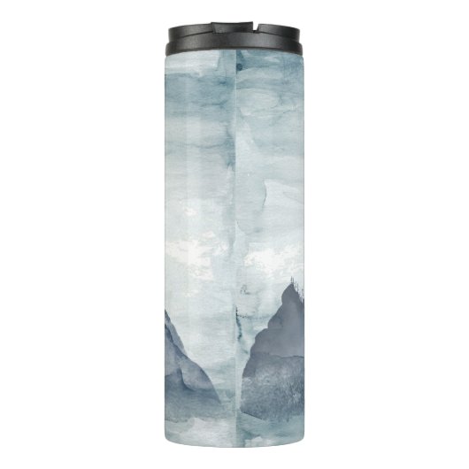 Happy Camper Grey Waterverf Landscape Camping Thermosbeker (Achterkant)