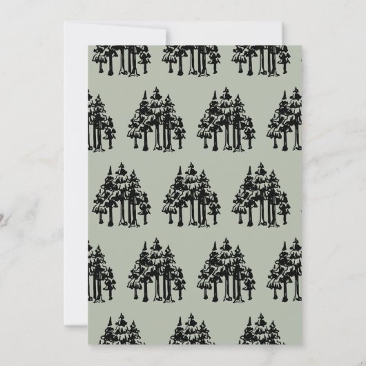 Happy Camper Hand-getrokken Tent Mountain 1e verja Kaart (Achterkant)