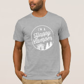 Happy Camper Heather Grey Unisex T-Shirt (Voorkant)