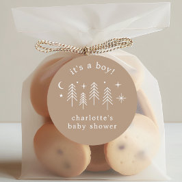 Happy Camper Het is een jongen Ronde Sticker