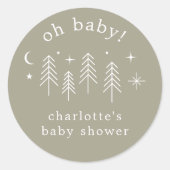 Happy Camper Het is een jongen Ronde Sticker (Voorkant)