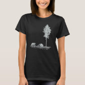 Happy camper hiding in a tree from a bear t-shirt (Voorkant)