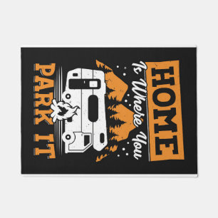 Happy Camper Home is waar je het parkeert Deurmat