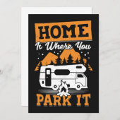 Happy Camper Home is waar je het parkeert Save The Date (Voorkant / Achterkant)