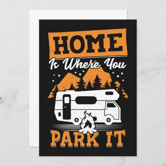 Happy Camper Home is waar je het parkeert Save The Date (Voorkant / Achterkant)