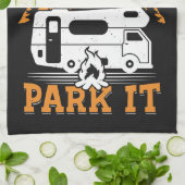 Happy Camper Home is waar je het parkeert Theedoek (Gevouwen)