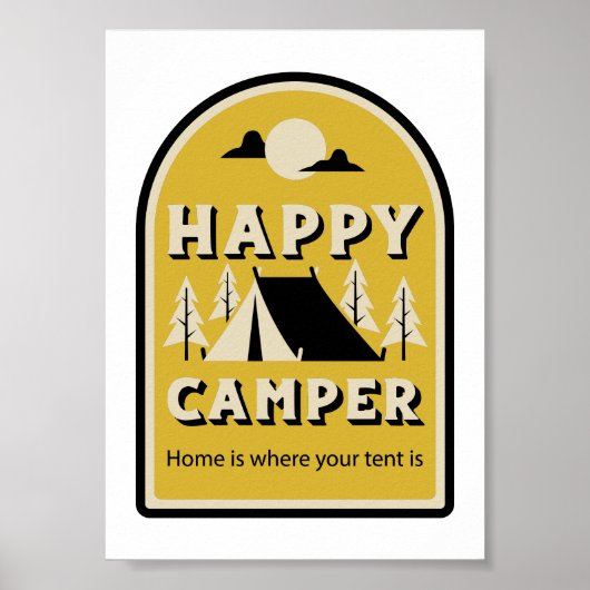 Happy Camper - Home is waar je tent is Poster (Voorkant)