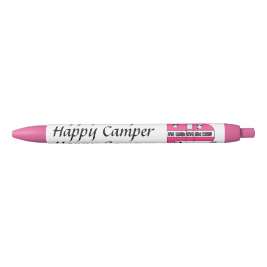 "Happy Camper"-inktpennen Zwarte Inkt Pen (Voorkant)