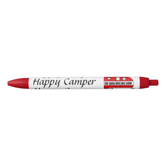 "Happy Camper"-inktpennen Zwarte Inkt Pen (Voorkant)