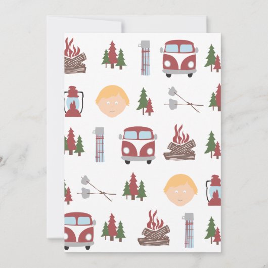 Happy Camper Invitation Kaart (Achterkant)