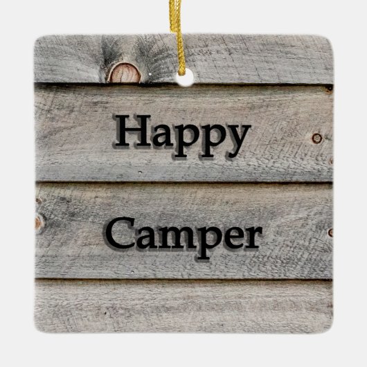 Happy Camper Keramisch Ornament (Voorkant)