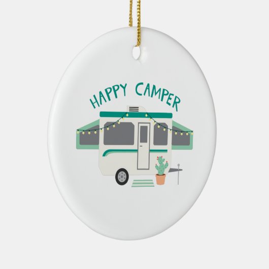 Happy Camper Keramisch Ornament (Rechts)