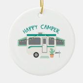 Happy Camper Keramisch Ornament (Voorkant)