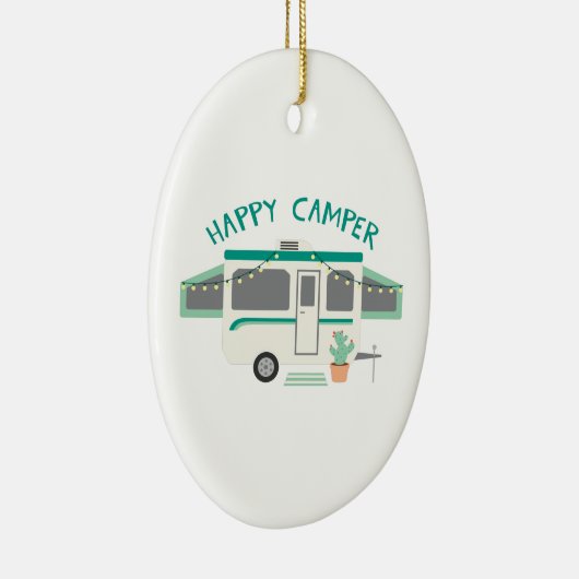 Happy Camper Keramisch Ornament (Rechts)