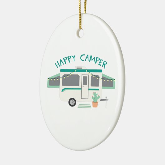 Happy Camper Keramisch Ornament (Links)