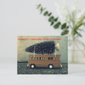 Happy Camper Kerstboom Feestdagenkaart (Staand voorkant)