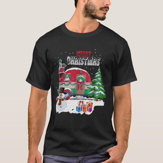Happy Camper KerstkerstShirt Funny Camping Christm T-shirt (Voorkant)
