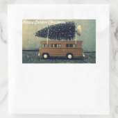 Happy Camper Kerstmis Rechthoekige Sticker (Tas)