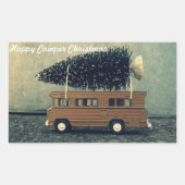 Happy Camper Kerstmis Rechthoekige Sticker (Voorkant)
