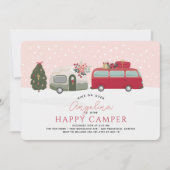 Happy Camper Kerstvakantie Roze 1e verjaardag Kaart (Voorkant)