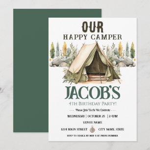 Happy Camper Kinder 4e Verjaardag Kaart