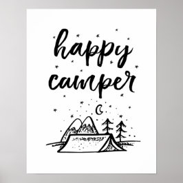 Happy Camper kinder print zwart-wit decor