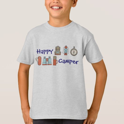 Happy Camper Kinder Shirt (Voorkant)