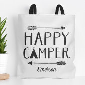 Happy Camper Kinderen Monogrammed Tote Bag