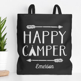 Happy Camper Kinderen Monogrammed Tote Bag