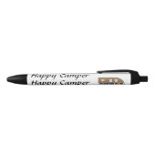 "Happy Camper - Live, Laugh, Camp & Fish" Ink Pens Zwarte Inkt Pen (Bovenkant)
