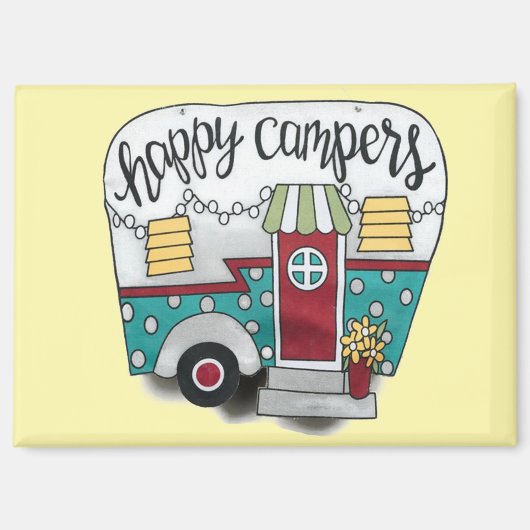 Happy camper magneet (Voorkant)
