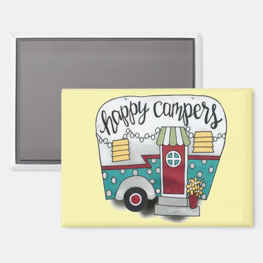 Happy camper magneet (Voorkant / Achterkant)