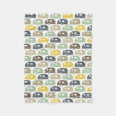 Happy Camper | Modern Camper Blanket Retro Blues Fleece Deken (Voorkant)