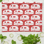 Happy Camper | Modern Camper Decor Red White Theedoek (Gevouwen)