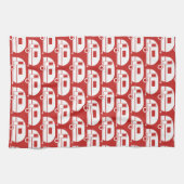 Happy Camper | Modern Camper Decor Red White Theedoek (Horizontaal)
