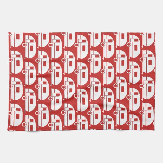 Happy Camper | Modern Camper Decor Red White Theedoek (Horizontaal)
